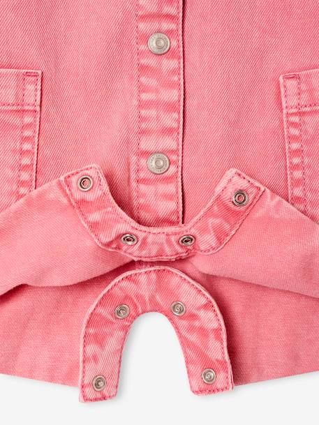 Combishort en twill bébé rose bonbon - vertbaudet enfant 