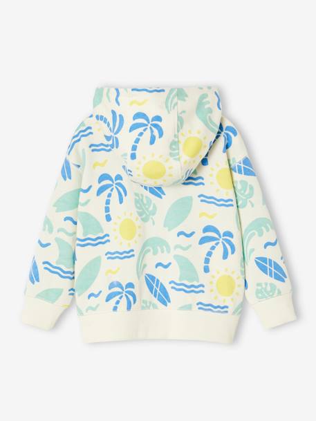 Surf Print Zip-Up Hoodie for Boys printed white - vertbaudet enfant 