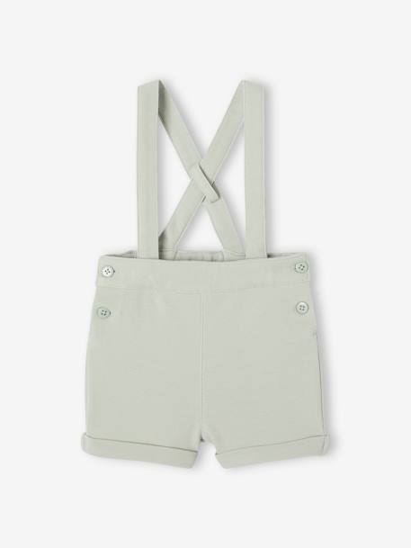 Occasion Wear Outfit: Shirt & Shorts for Babies beige+sage green - vertbaudet enfant 