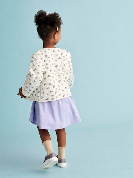 Printed Quilted Jacket & Dress Set for Girls rose+violet - vertbaudet enfant 