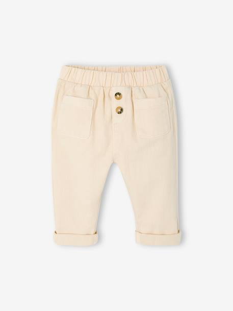 Trousers with Elasticated Waistband for Babies caramel+vanilla - vertbaudet enfant 