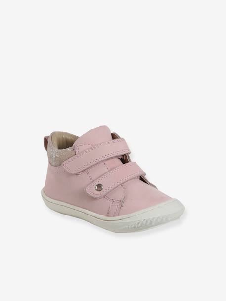 Chaussures premiers pas bébé velcro beige imprimé+bleu imprimé+bois de rose+bronze+lot rose+mauve+or+rose+rose imprimé+rose poudré+turquoise+vert imprimé - vertbaudet enfant 