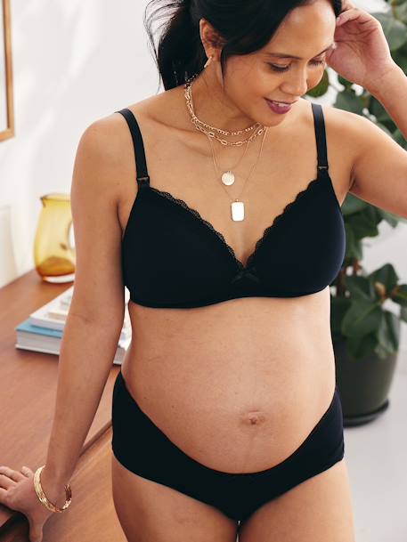 Padded, Non-Wired Nursing Bra in Organic Cotton* black - vertbaudet enfant 