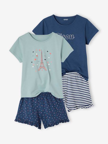 Lot de 2 pyjashorts fille marine - vertbaudet enfant 