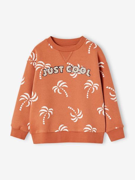 Boys' printed sweatshirt tomato red - vertbaudet enfant 