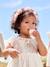 Short Sleeve Dress with Button-Up & Sequins at the Back white - vertbaudet enfant 