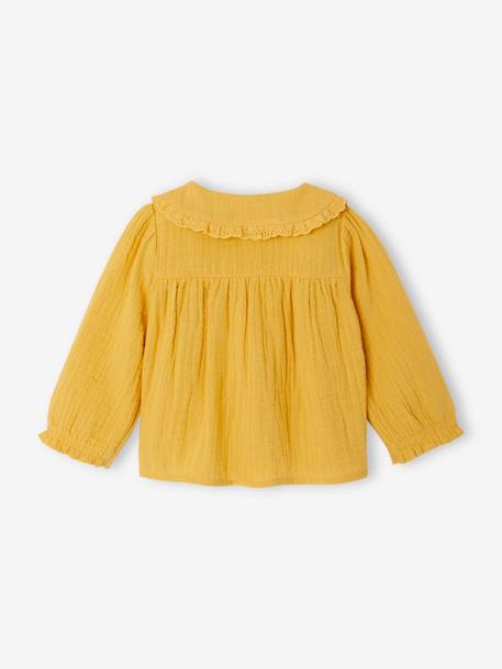 Baby cotton gauze shirt ochre - vertbaudet enfant 