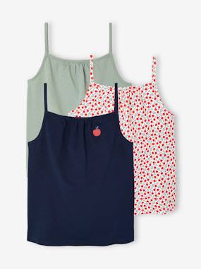 Lot de 3 débardeurs fille à fines bretelles - vertbaudet enfant Fille-T-shirt, sous-pull-T-shirt-Lot de 3 débardeurs fille à fines bretelles