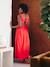 Long Cotton Gauze Dress for Maternity pomegranate - vertbaudet enfant 