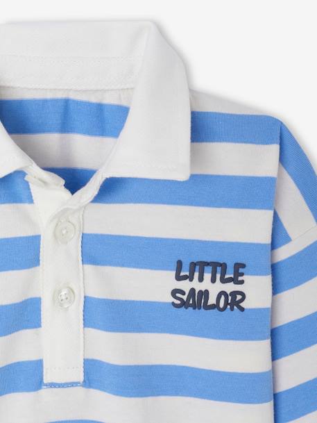 Striped Polo Shirt for Babies striped blue - vertbaudet enfant 