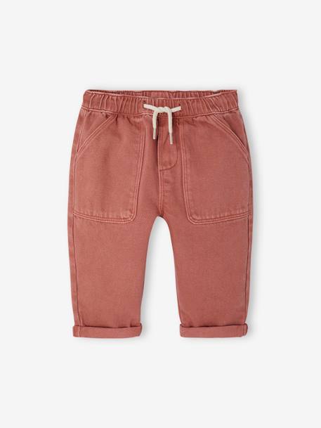 Trousers with Elasticated Waistband for Babies clay beige - vertbaudet enfant 