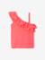 Top with Asymmetrical Frill for Girls coral+ecru+sage green - vertbaudet enfant 