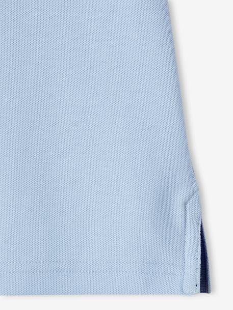 Polo garçon col Mao bleu ciel+écru+marine - vertbaudet enfant 