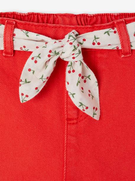 Wide Leg Trousers with Tie Belt for Babies red - vertbaudet enfant 