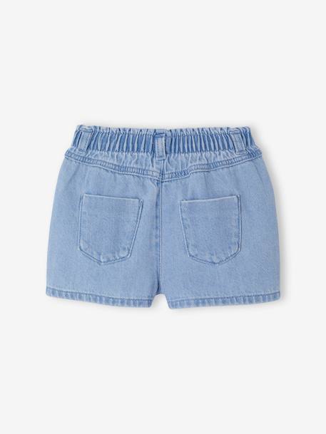Denim Shorts with Embroidered Daisies, for Babies double stone+stone - vertbaudet enfant 