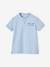 Polo garçon col Mao bleu ciel+écru+marine - vertbaudet enfant 