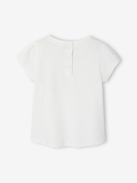 T-Shirt with Fancy Gingham Pocket, for Babies ecru - vertbaudet enfant 