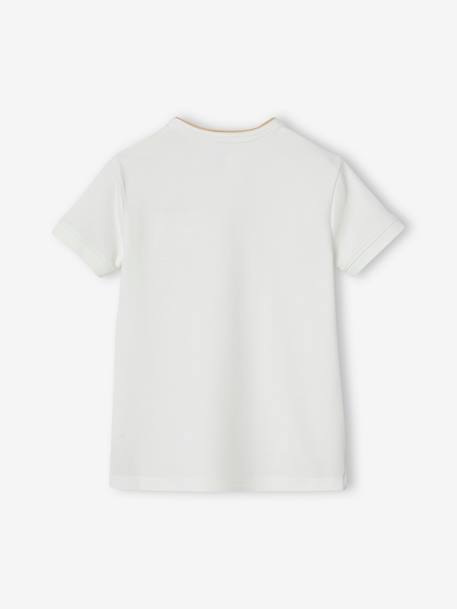 Polo garçon col Mao bleu ciel+écru+marine - vertbaudet enfant 