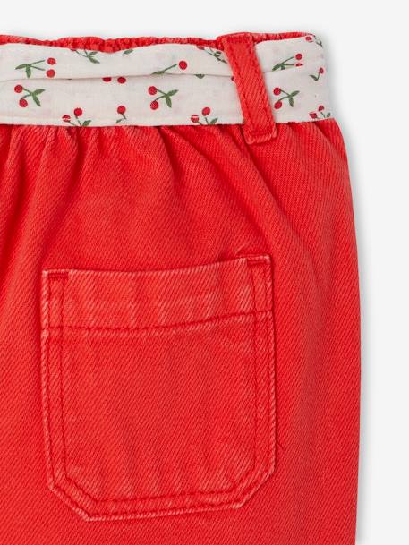 Wide Leg Trousers with Tie Belt for Babies red - vertbaudet enfant 