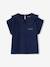 Girls' fancy embroidered collar T-shirt coral+ecru+navy blue - vertbaudet enfant 