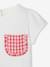 T-Shirt with Fancy Gingham Pocket, for Babies ecru - vertbaudet enfant 