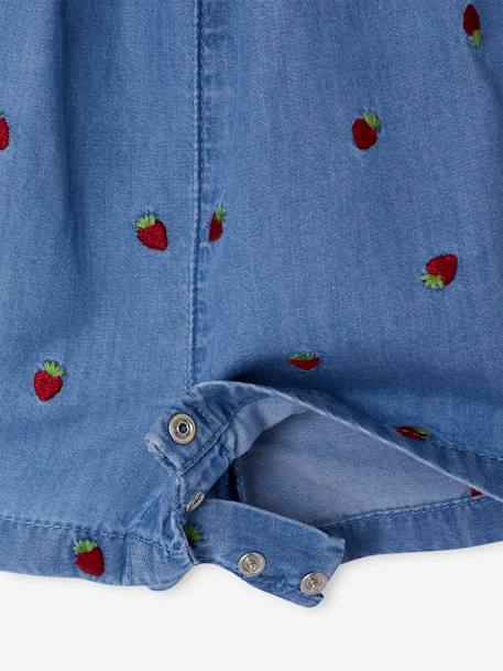 Combishort bébé en denim léger double stone - vertbaudet enfant 