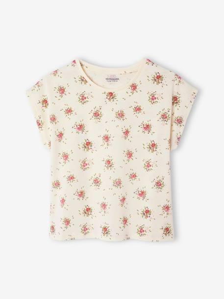 T-shirt and dungaree set for girls rose+sage green - vertbaudet enfant 