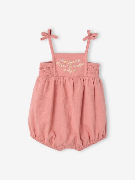 Playsuit with Smocked Bloomers for Babies rose - vertbaudet enfant 
