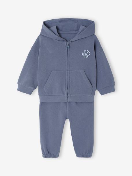 Sports Combo: Zipped Hoodie & Bottoms, for Babies indigo - vertbaudet enfant 