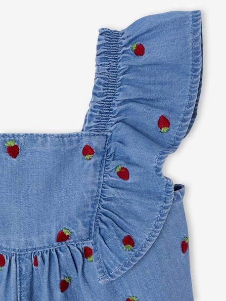 Combishort bébé en denim léger double stone - vertbaudet enfant 