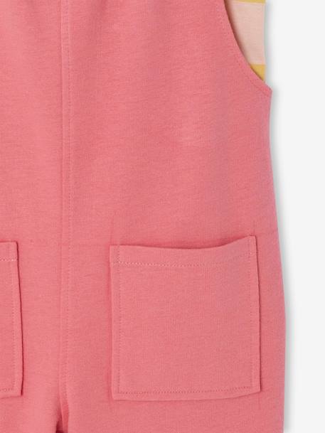 T-shirt and dungaree set for girls rose+sage green - vertbaudet enfant 