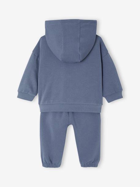 Sports Combo: Zipped Hoodie & Bottoms, for Babies indigo - vertbaudet enfant 