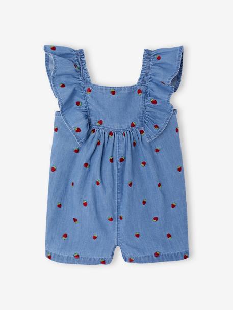 Combishort bébé en denim léger double stone - vertbaudet enfant 