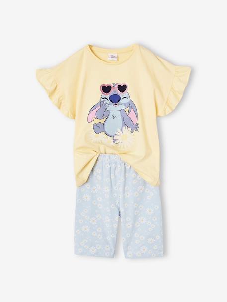 Ensemble tee-shirt + cycliste Disney Stitch jaune pastel - vertbaudet enfant 