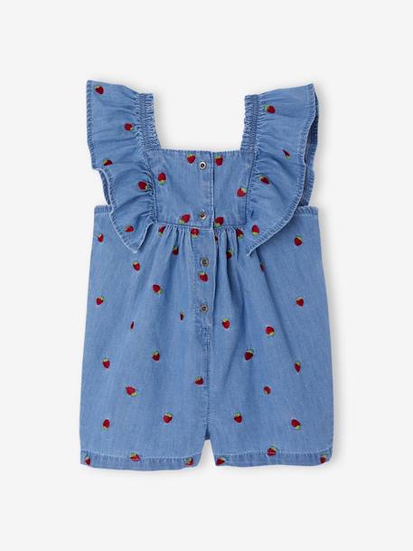 Combishort bébé en denim léger double stone - vertbaudet enfant 