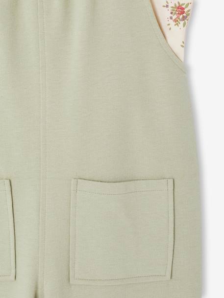 T-shirt and dungaree set for girls rose+sage green - vertbaudet enfant 