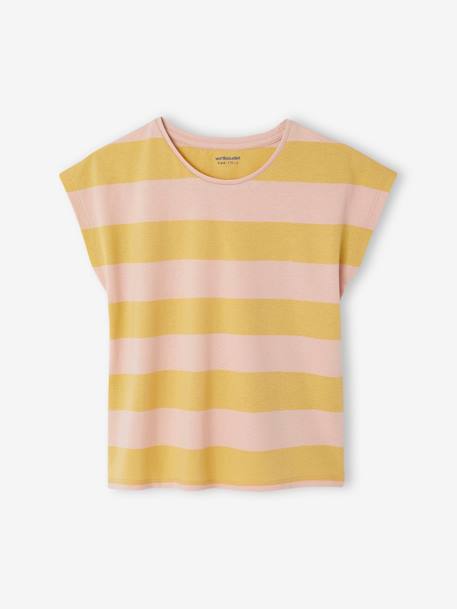 T-shirt and dungaree set for girls rose+sage green - vertbaudet enfant 