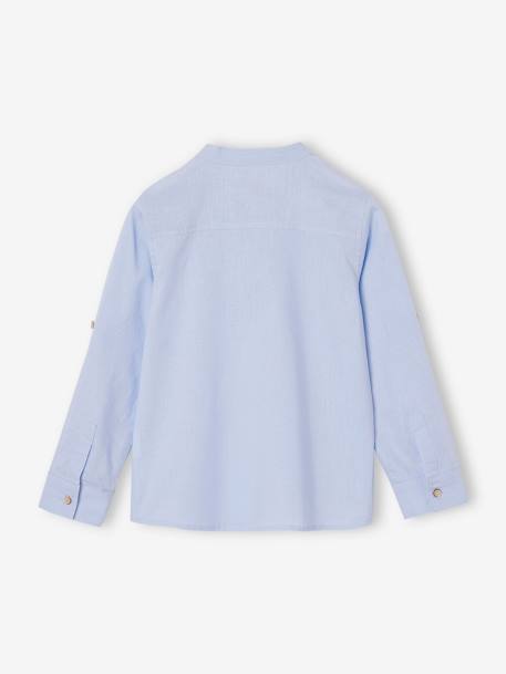 Chemise col Mao personnalisable blanc+bleu ardoise+bleu ciel+vert sauge - vertbaudet enfant 