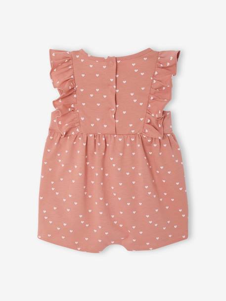 Combishort bébé fille manches volantées écru+rose - vertbaudet enfant 