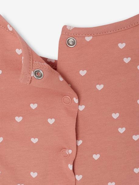 Combishort bébé fille manches volantées écru+rose - vertbaudet enfant 
