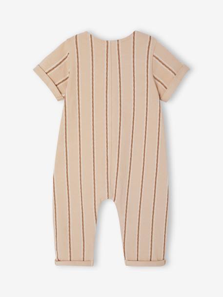 Combinaison bébé à rayures maille fantaisie sable - vertbaudet enfant 