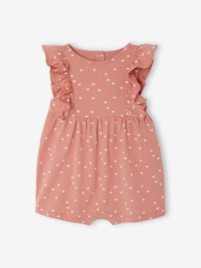 Combishort bébé fille manches volantées - vertbaudet enfant Bébé-Salopette, combinaison-Combishort bébé fille manches volantées