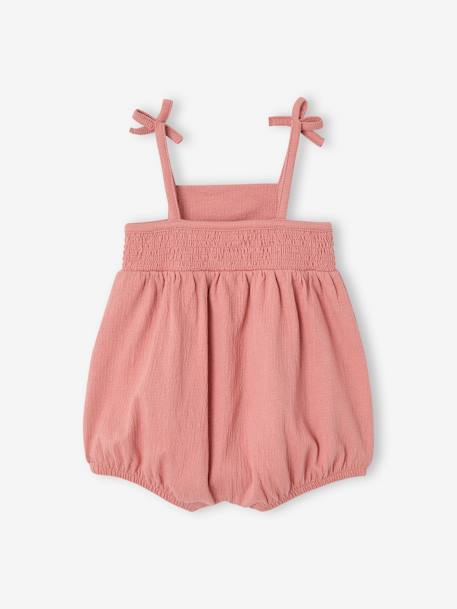 Playsuit with Smocked Bloomers for Babies rose - vertbaudet enfant 