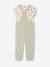 T-shirt and dungaree set for girls rose+sage green - vertbaudet enfant 