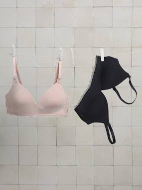 2 Non-Wired Nursing Bras in Bamboo Viscose - vertbaudet enfant Maternity-2 Non-Wired Nursing Bras in Bamboo Viscose