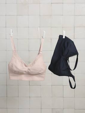 Vêtements de grossesse-Allaitement-Lot de 2 brassières grossesse et allaitement sans coutures dentelle