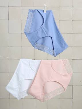 Vêtements de grossesse-Lingerie-Culotte, shorty-Lot de 3 culottes de grossesse bord dentelle
