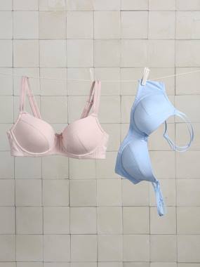 -Lot de 2 soutiens-gorge de grossesse avec armatures en coton biologique*