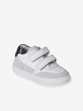-Baskets enfant garçon cuir à scratchs