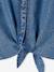 Tie-Front Denim Blouse for Girls medium blue - vertbaudet enfant 